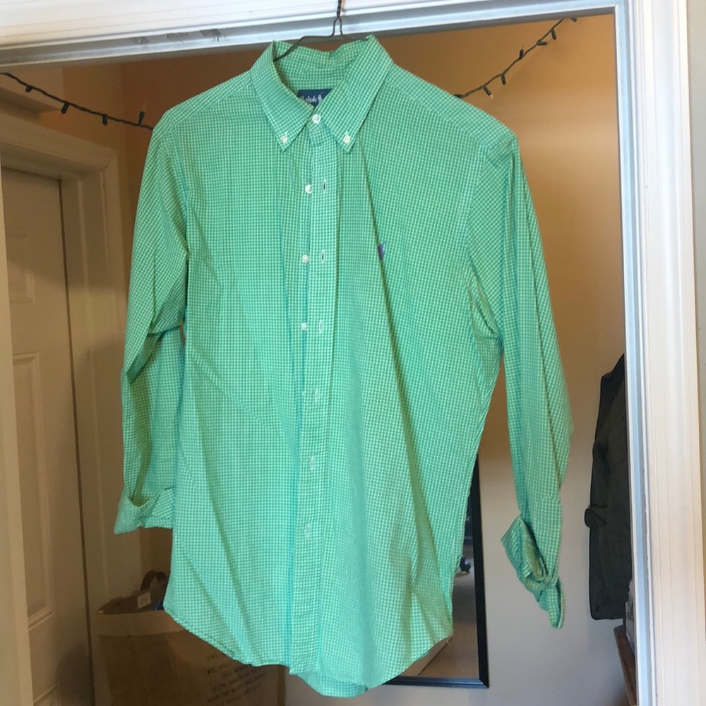 Ralph Lauren Green and White button down